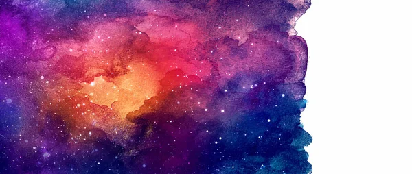 Ilustração Cósmica Vetorial Fundo Espaço Colorido Bonito Aquarela — Vetor de Stock