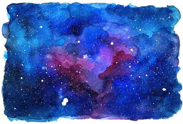 Ilustração Cósmica Fundo Espaço Colorido Bonito Aquarela — Fotografia de Stock