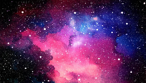 벡터 우주의예. 아름다운 다채 로운 우주 배경. 수채 색 코스모스 — 스톡 벡터