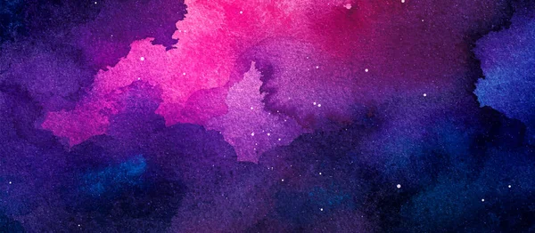 ベクトル宇宙イラスト。美しいカラフルな空間背景。水彩コスモス — ストックベクタ