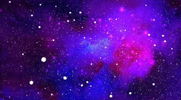 Ilustración cósmica vectorial. Hermoso espacio colorido fondo. Acuarela Cosmos — Vector de stock