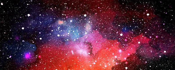 Vector kosmische illustratie. Prachtige kleurrijke ruimte achtergrond. Aquarelkokosmos — Stockvector