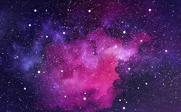 Ilustración cósmica. Hermoso espacio colorido fondo. Acuarela Cosmos —  Fotos de Stock