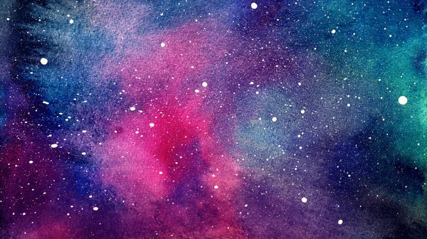 Ilustração cósmica. Fundo de espaço colorido bonito. Cosmos aquarela — Fotografia de Stock