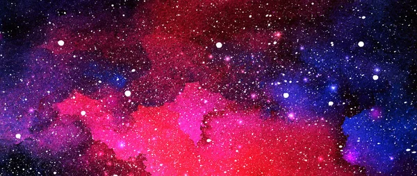 Ilustração cósmica vetorial. Fundo de espaço colorido bonito. Cosmos aquarela — Vetor de Stock