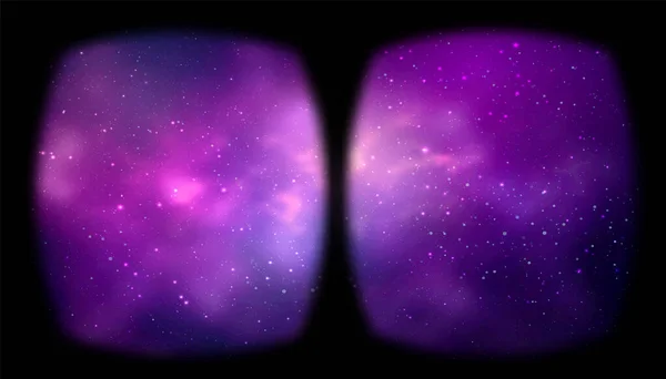 Brillengestell Blick Aus Der Virtuellen Realität Mit Galaxiensimulation — Stockvektor