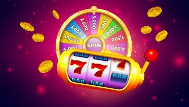 Şanslı yedili slot makinesi. Bozukluklarla Kumarhane Çarkıfeleği