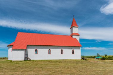 Billimun, Saskatchewan, Kanada 'daki tarihi St. Martins Katolik Kilisesi' nin yan manzarası