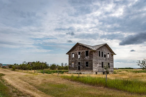 Hospital Abandonado Cidade Fantasma Robsart Saskatchewan — Fotografia de Stock