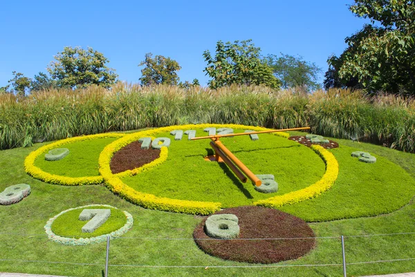 Famous flower clock, Geneva, Switzerland. This masterpiece of ar — Stock Photo, Image