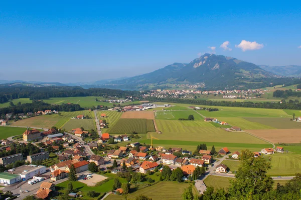 Zemědělská krajina, Gruyere - Švýcarsko — Stock fotografie