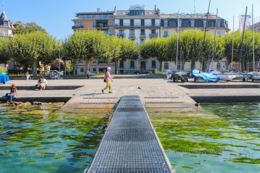 Geneva - Eylül 07: kalemizi Geneva Gölü 07 Eylül 2012 tarihinde Cenevre, İsviçre.
