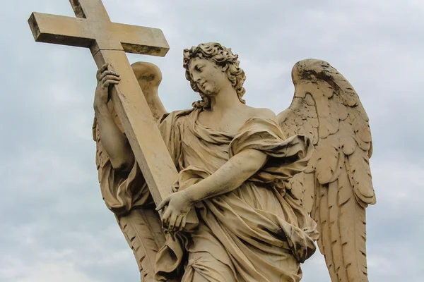 Castel santangelo kale ve köprü görünümü, Roma, İtalya.