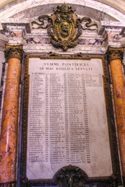 Vatikan - 25 Eylül: Eylül Saint Peters Bazilikası iç