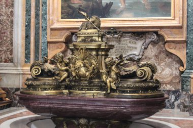 Vatikan - 25 Eylül: Eylül Saint Peters Bazilikası iç