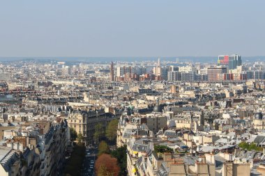 Farklı mimari Paris çatısı görüntüsü.