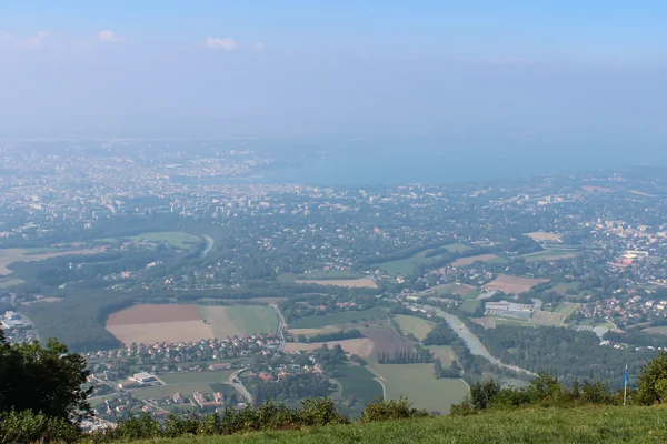 Letecký pohled na Ženevu, Švýcarsko — Stock fotografie
