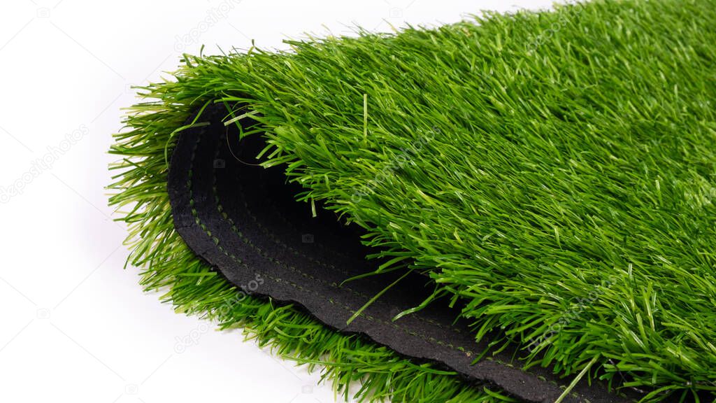 plastic grass, artificial turf for sports grounds close up