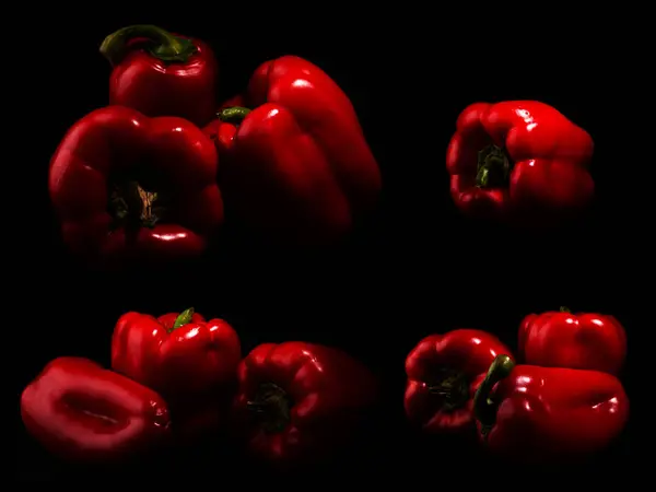 Páprica, pimentas vermelhas em luz escura — Fotografia de Stock