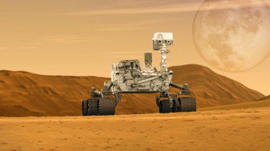 Perseverance Mars Rover Landed.Elements of this image furnished by NASA 3D illustration clipart