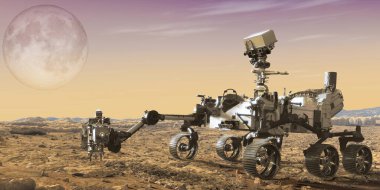 Mars gezgini, Mars 'ın keşfi. Bu görüntünün elementleri NASA tarafından desteklenmektedir.