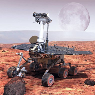Azim Mars Gezgini. Bu görüntünün elementleri NASA 3 boyutlu illüstrasyon tarafından desteklenmektedir.