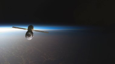 Uluslararası uzay istasyonu modülü, NASA 3D illüstrasyon tarafından desteklenen bu görüntünün elementleri.