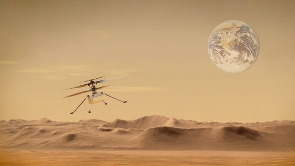 Ingenuity Drone Mars Helicopter Scout Elements Image Furnished Nasa Illustration — Stock Photo, Image