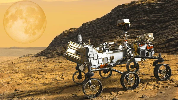 Mars Rover Doorzettingsvermogen Verkent Illustratie Elementen Van Deze Afbeelding Geleverd — Stockfoto