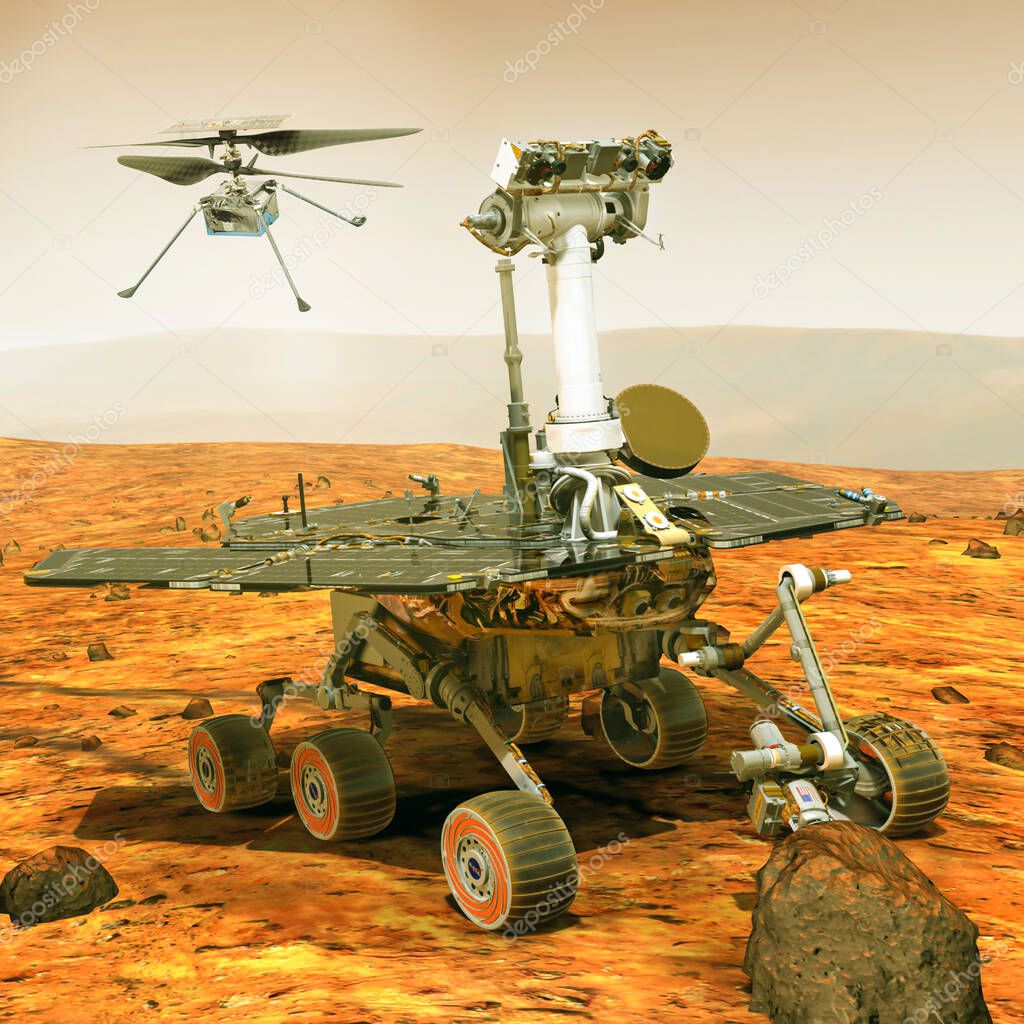 Mars Exploration Rover, Elements of this image furnished by NASA.