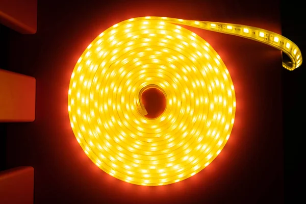 Roll Led Decorative Tape Coil Diode Strip Top View — Stok fotoğraf