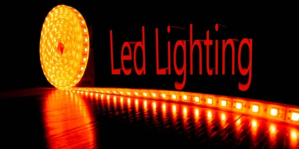 glowing LED strip of warm light for mounting decorative lighting for homes 3d illustration