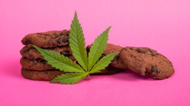 THC ve CBD etkisi olan çikolatalı kurabiyeler, marihuanalı tatlı yiyecekler.