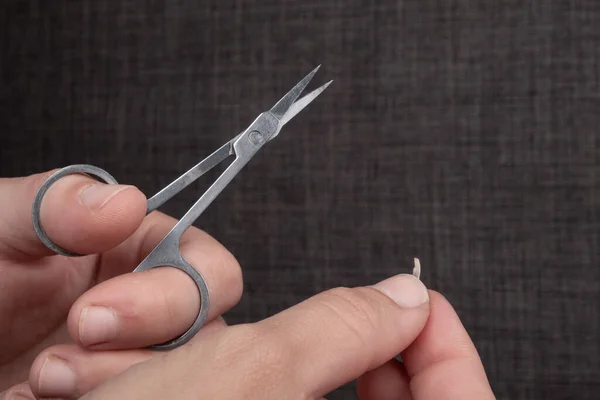 Nail Clipping Nail Scissors Closeup — Stock Photo, Image