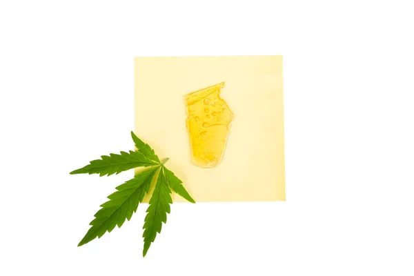 Marijuana Resin Concentrate Yellow Amber Color Cannabis Wax Isolated White —  Fotos de Stock