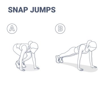 Snap Jumps Home Antrenman Kılavuzu Siyah ve Beyaz Görüntü.