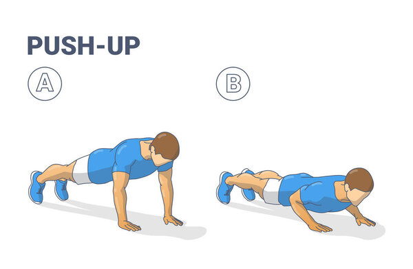 Упражнение Push-Ups Home Workout Человеческий силуэт Красочный танец