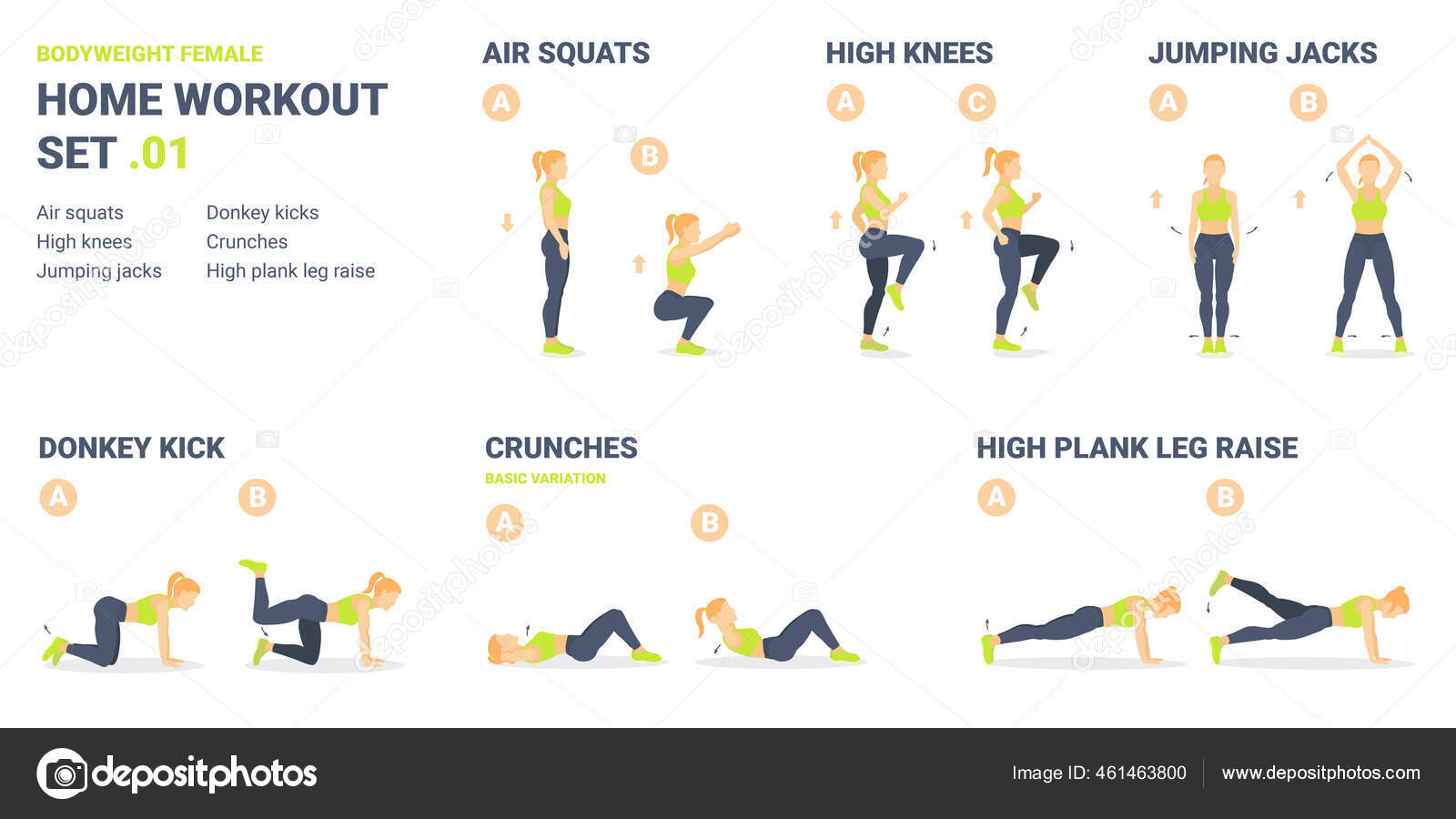 Man doing jumping jacks home workout exercise Vector Image