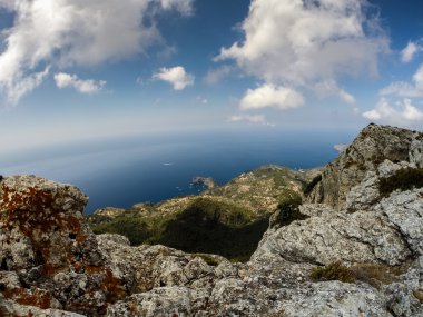 Mallorca Adası, İspanya'nın kuzey tarafında kayalık sahilleri.