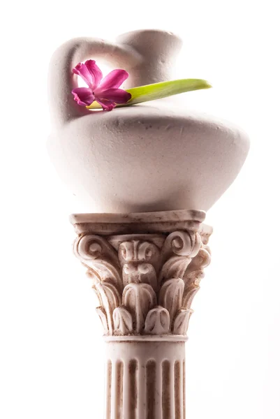 Klassische Säule mit Blume — Stockfoto