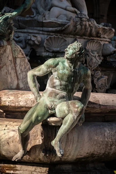 Fuente de Neptuno en Florencia, Italia . — Foto de Stock