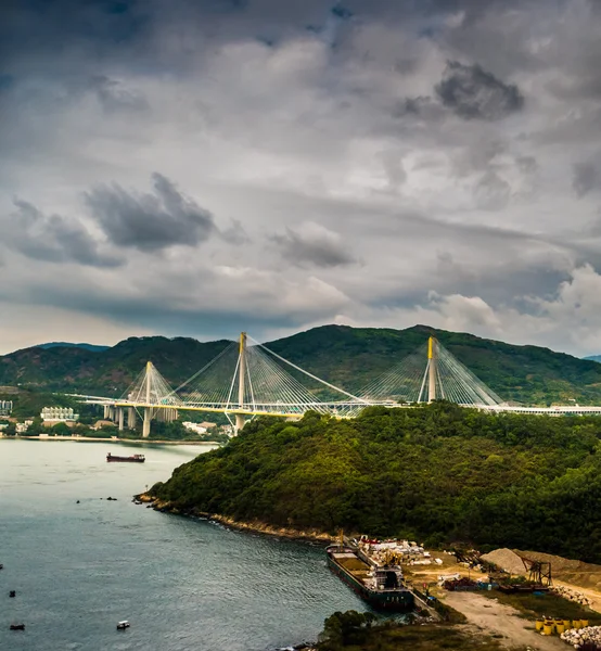青馬大橋、Hong Kong、中国. — ストック写真