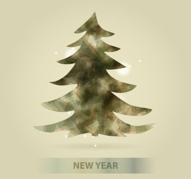 Yeni yıl mesajı afiş, elle çizilmiş