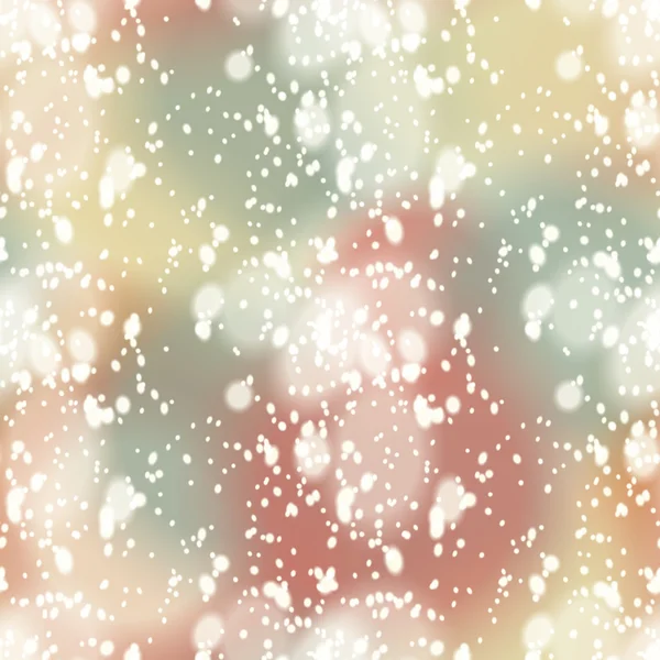 Bunte verschwommene Hintergrund mit Schnee-Overlay, nahtlos — Stockvektor