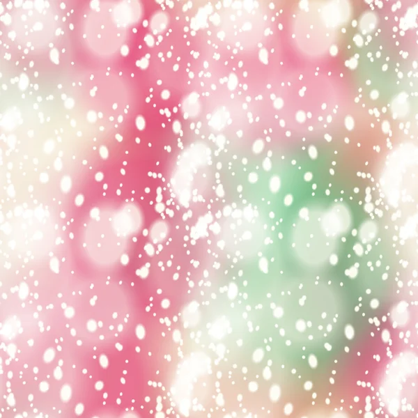 Bunte verschwommene Hintergrund mit Schnee-Overlay, nahtlos — Stockvektor