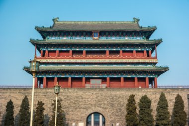 Pekin, Çin Tiananmen Meydanı 'ndaki Zhengyangmen Kapısında