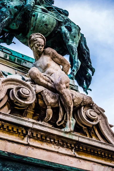 Dettaglio della statua di Savoyai Eugen a Budapest . — Foto Stock