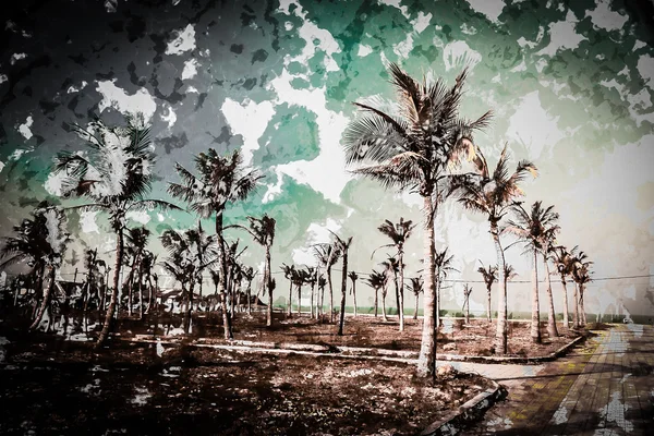 Palmiers contre ciel bleu — Photo