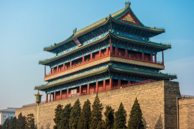 Pekin, Çin Tiananmen Meydanı 'ndaki Zhengyangmen Kapısında