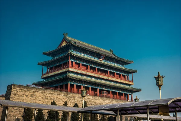 Pequim, China no portão de Zhengyangmen na Praça Tiananmen — Fotografia de Stock